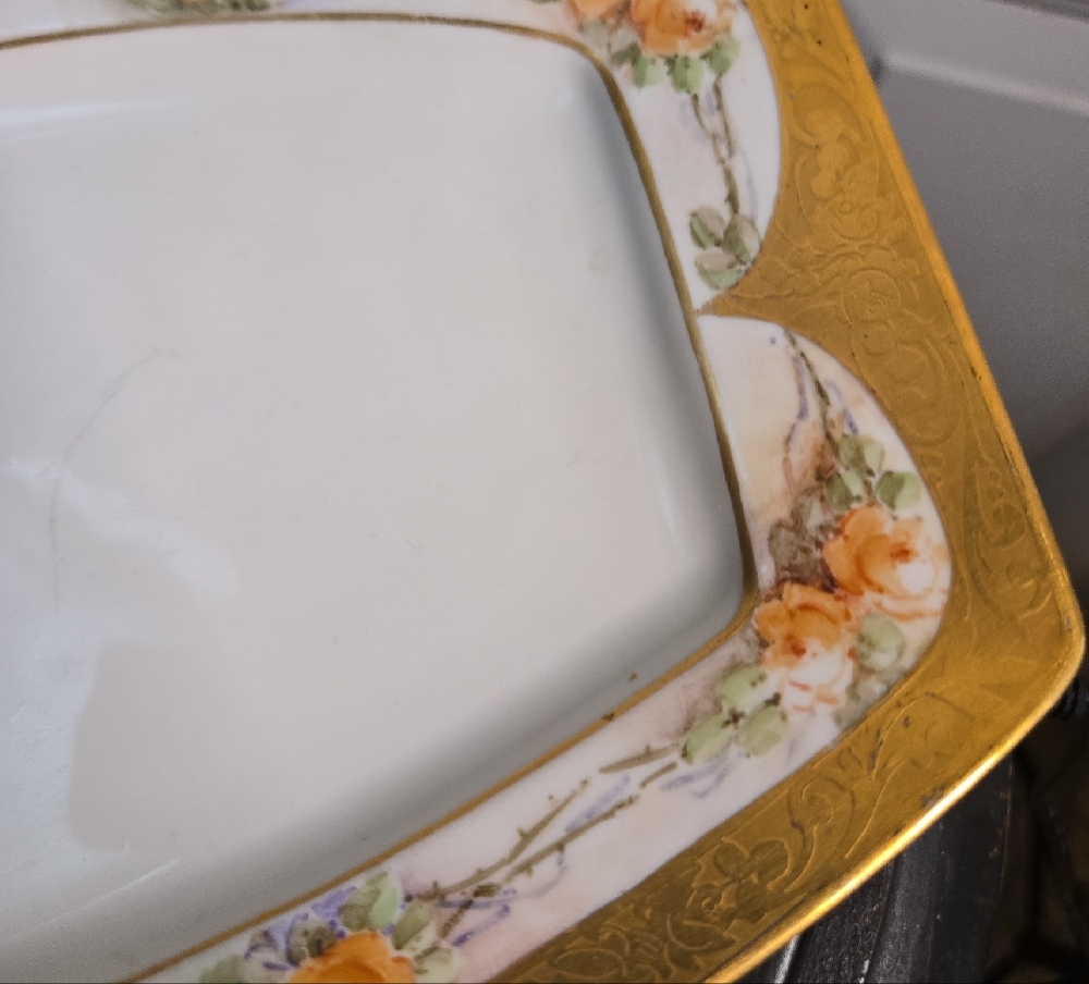 Antique Rosenthal Gold Trim Floral Porcelain Serving Platter - Picture 4 of 11
